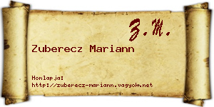 Zuberecz Mariann névjegykártya